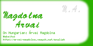 magdolna arvai business card