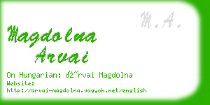 magdolna arvai business card